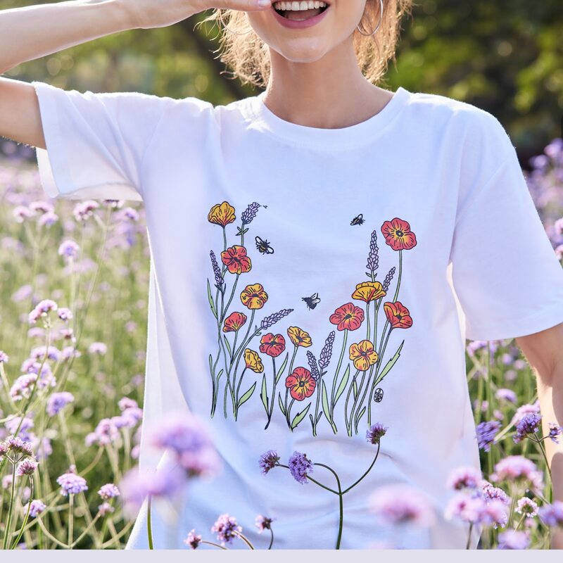 

Floral Graphic Tee, White