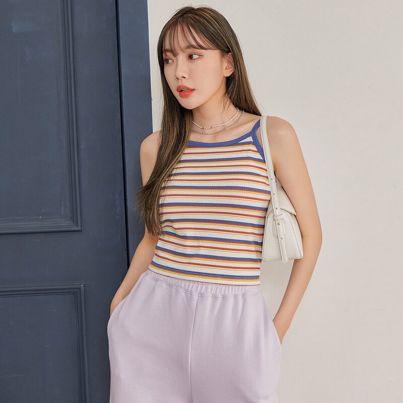 

Striped Binding Crop Cami Top, Multicolor