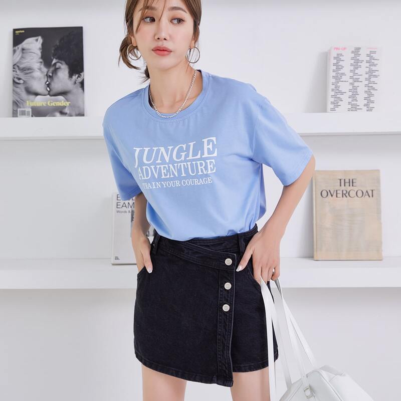 

Letter Graphic Drop Shoulder Tee, Blue