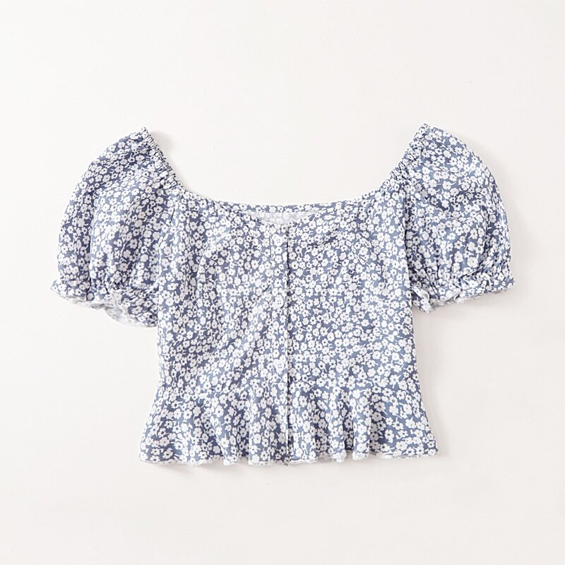 

Ditsy Floral Button Front Top, Multicolor