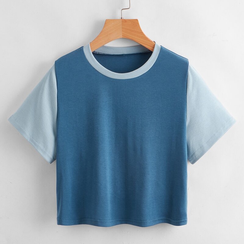 

Colorblock Round Neck Tee, Multicolor