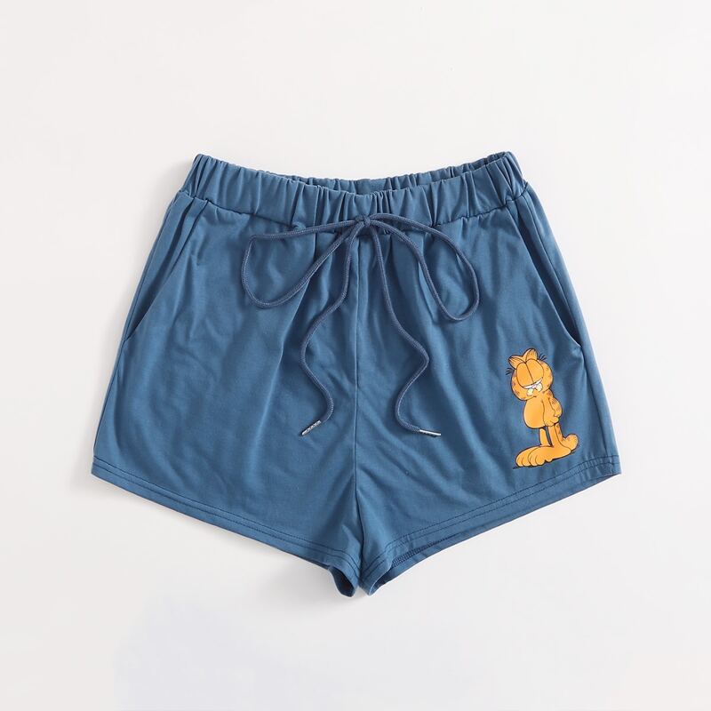 

Cartoon Graphic Track Shorts, Blue