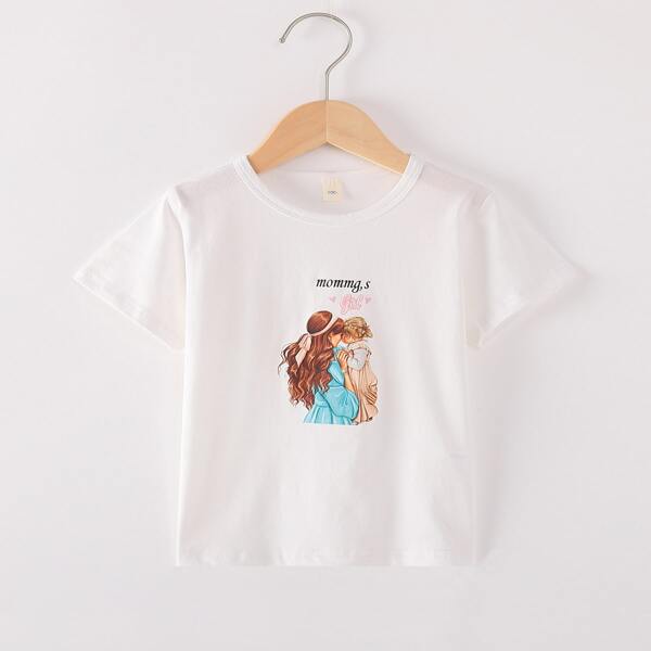 

Toddler Girls Letter & Figure Graphic Tee, White