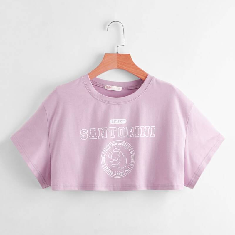 

Letter Crop Tee, Lilac purple