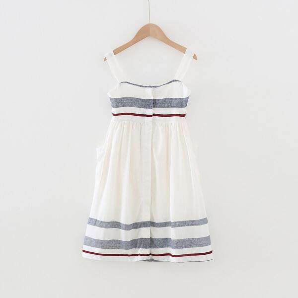 

Girls Striped Cami Dress, White