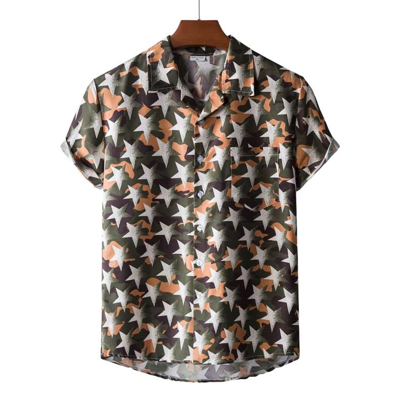 

Guys Star All Over Print Shirt, Multicolor
