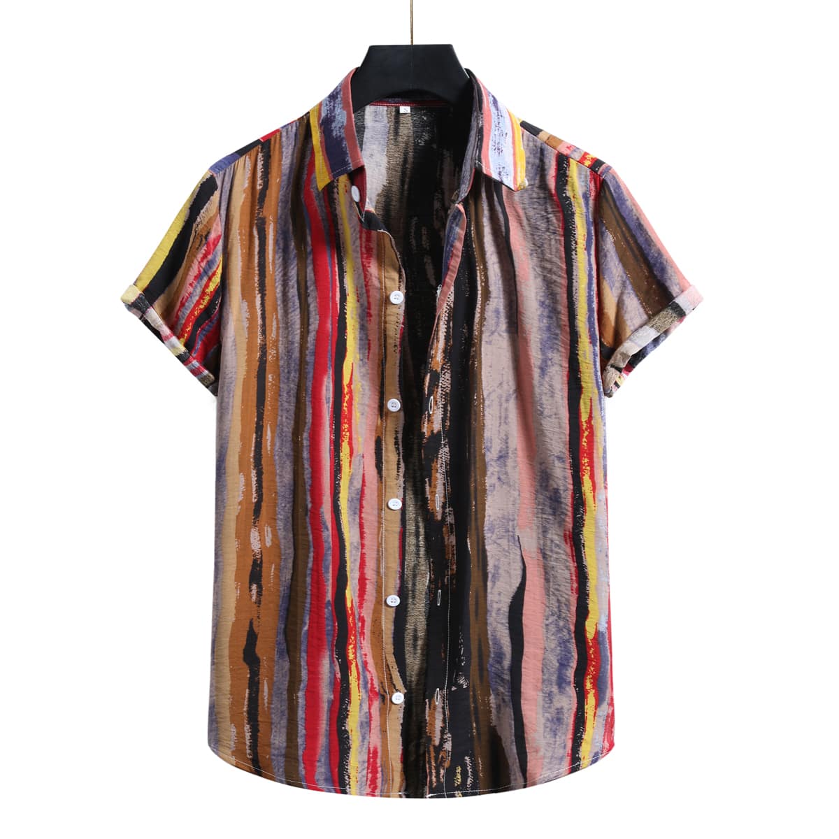 

Guys Colorful Striped Button Front Shirt, Multicolor