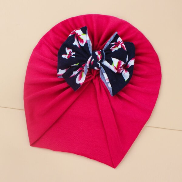 

Baby Bow Decor Hat, Hot pink