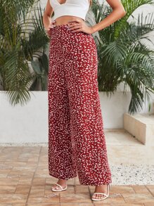 SHEIN Pantalones de pierna ancha con estampado - Multicolor - Ver 4
