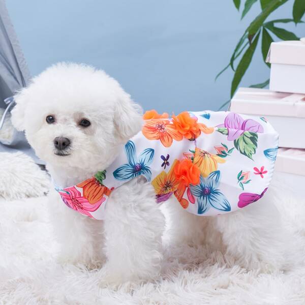 

Flower Print Pet Dress, Multicolor