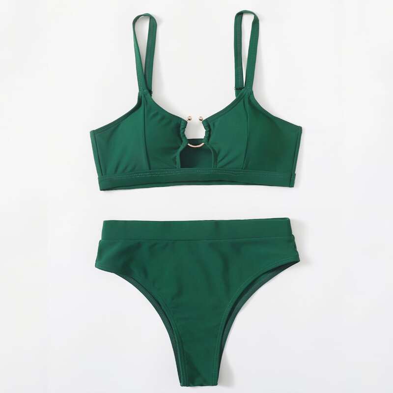 

Ring Linked Bikini Swimsuit, Dark green
