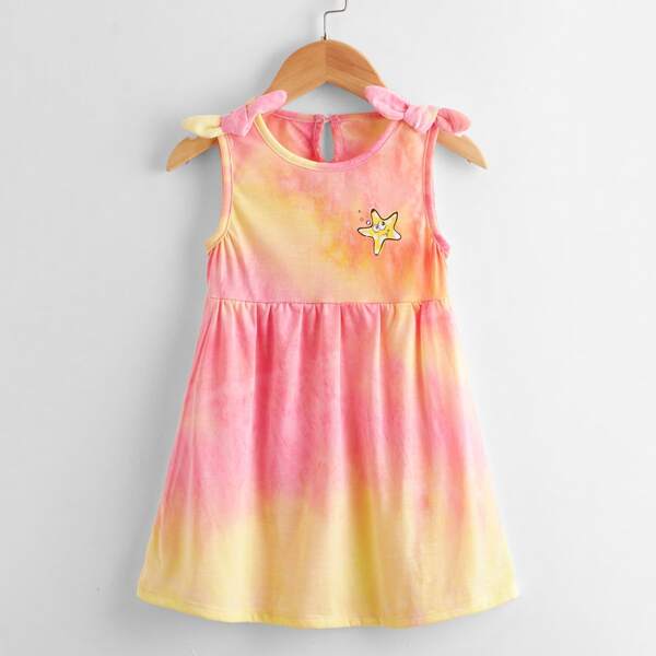 

Toddler Girls Ombre Cartoon Graphic Smock Dress, Multicolor