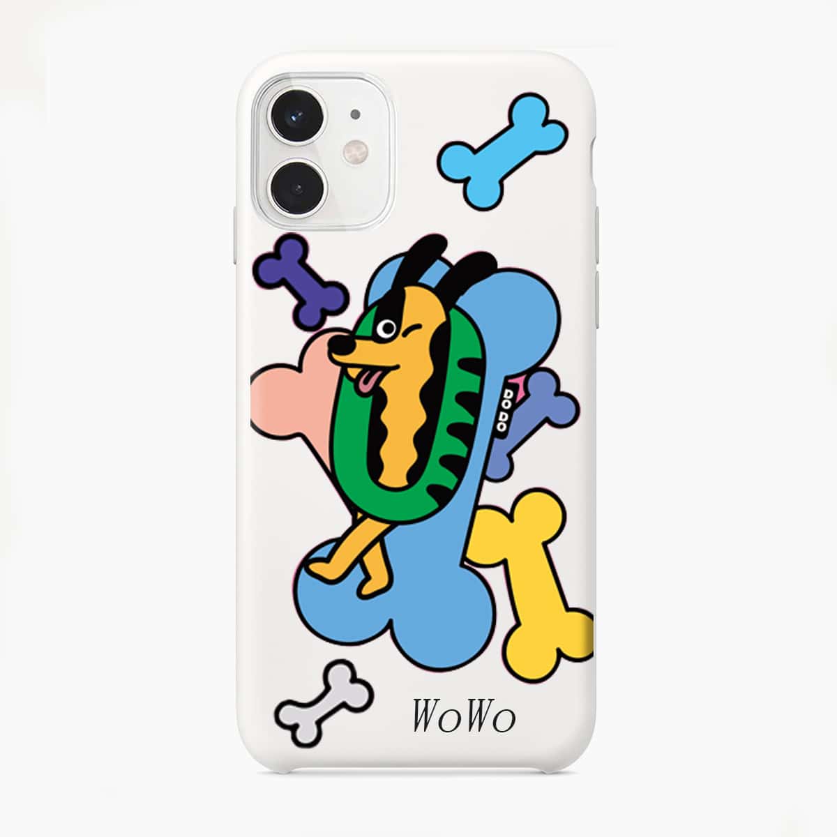 

Cartoon Dog Phone Case, White