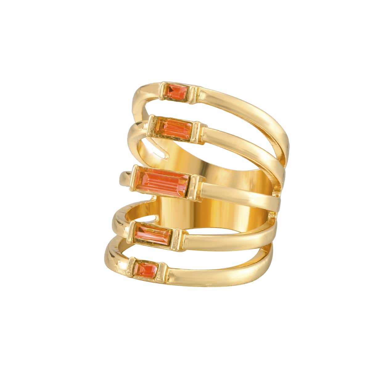 

Rhinestone Layered Ring, Red