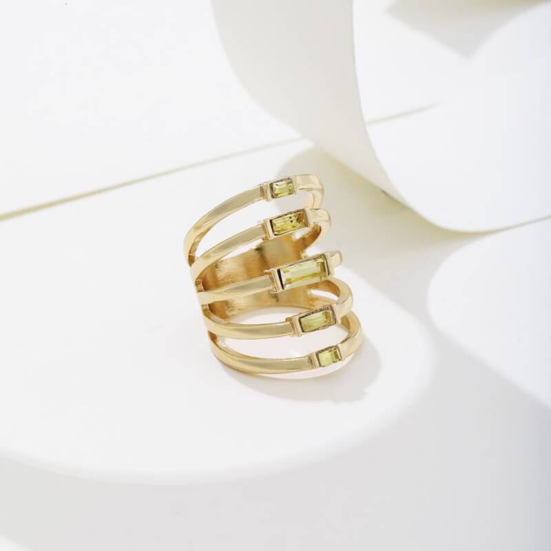 

Rhinestone Layered Ring, Yellow