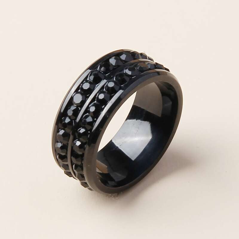

Rhinestone Decor Ring, Black