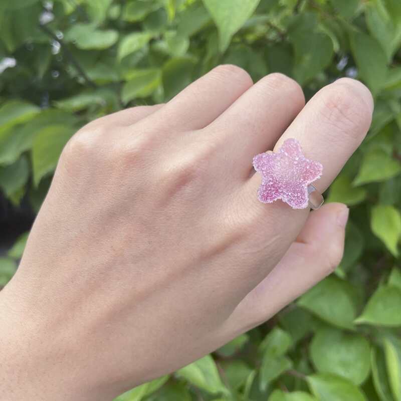 

1pc Star Resin Ring, Purple
