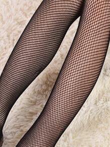 Girls Minimalist Fishnet Tights - Black - View 4