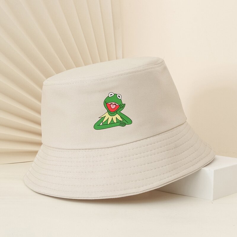 

Cartoon Frog Bucket Hat, Beige