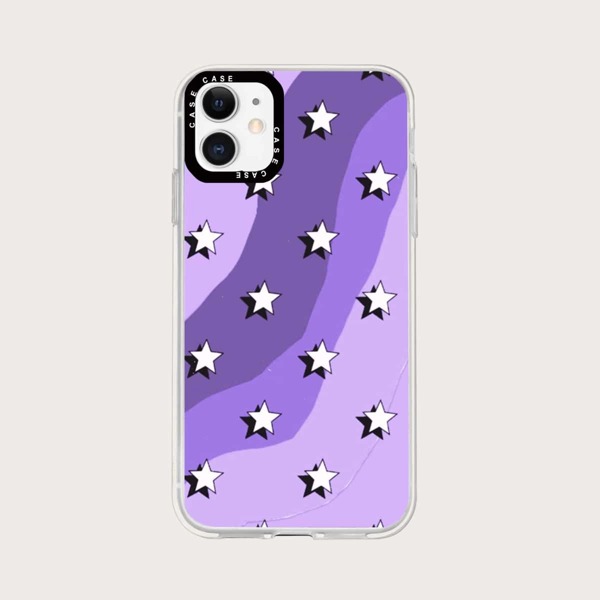 

Star Print Phone Case, Purple