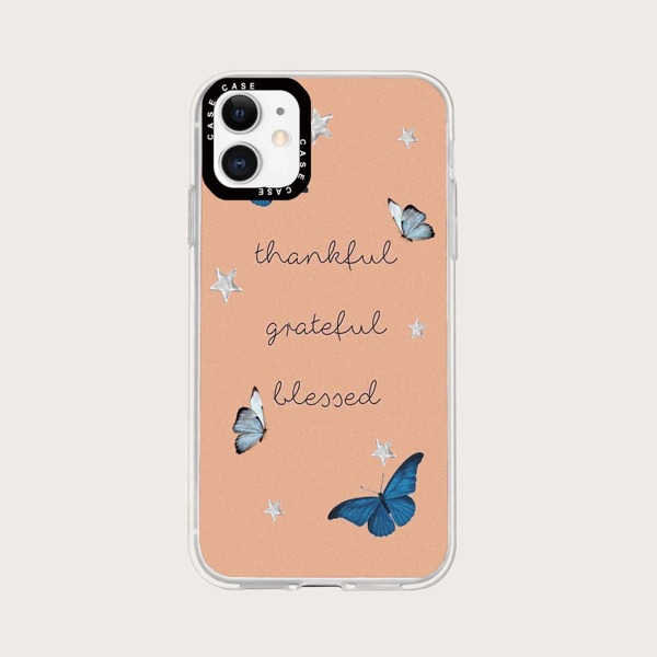 

Butterfly Print Phone Case, Multicolor