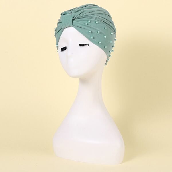 

Bead Decor Hat, Mint green