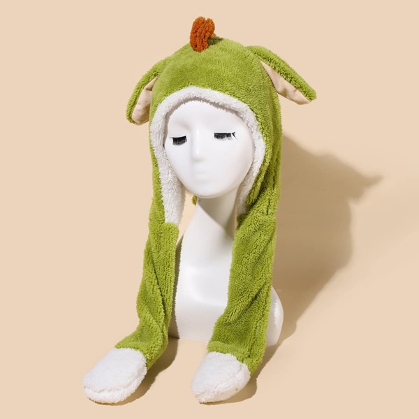 

Cartoon Design Fuzzy Hat, Green