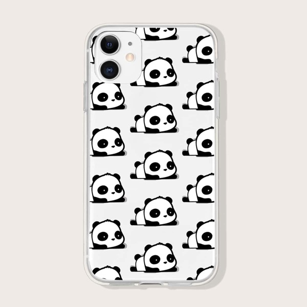 

Cartoon Panda Phone Case, Clear