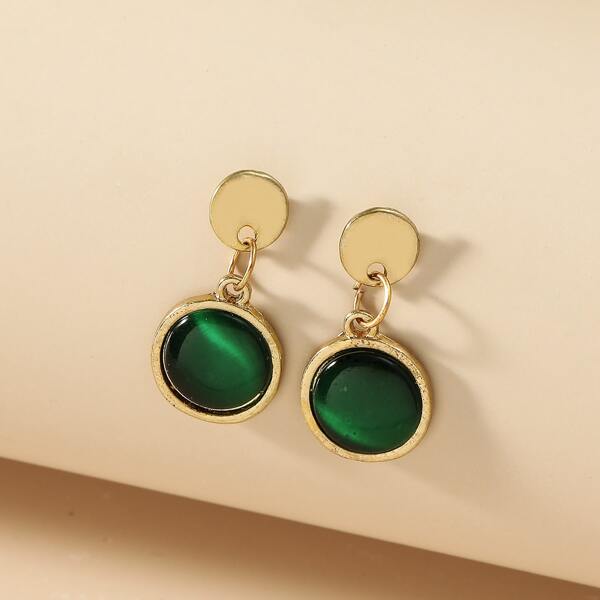 

Girls Round Drop Earrings, Gold
