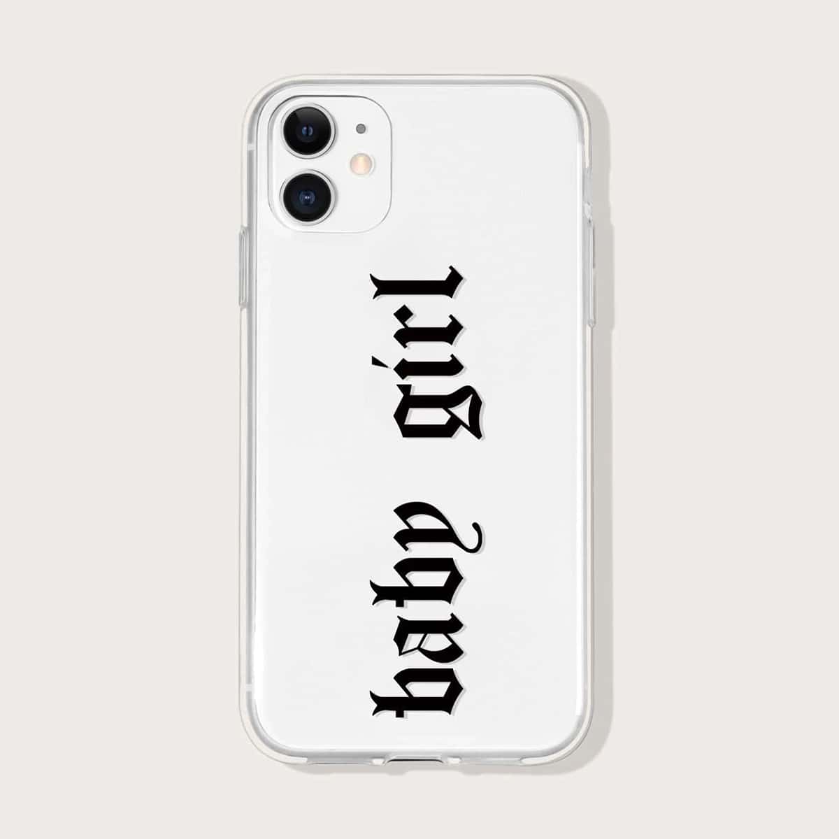 

Letter Graphic Phone Case, Clear