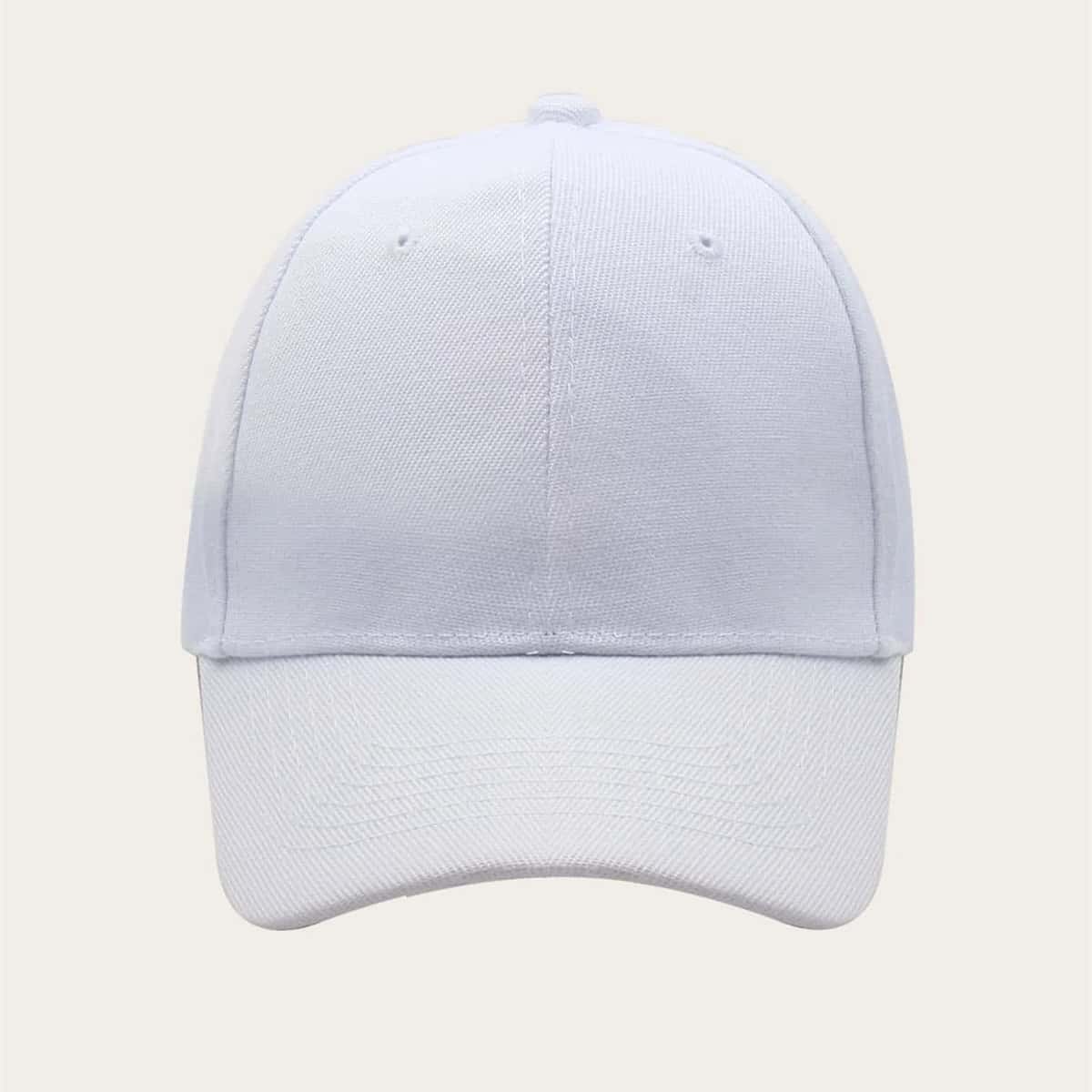 

Simple Solid Baseball Cap, White