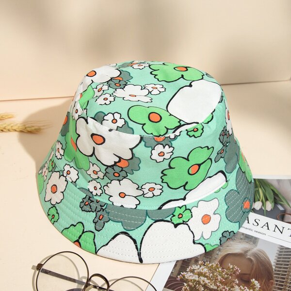 

Flower Print Bucket Hat, Multicolor