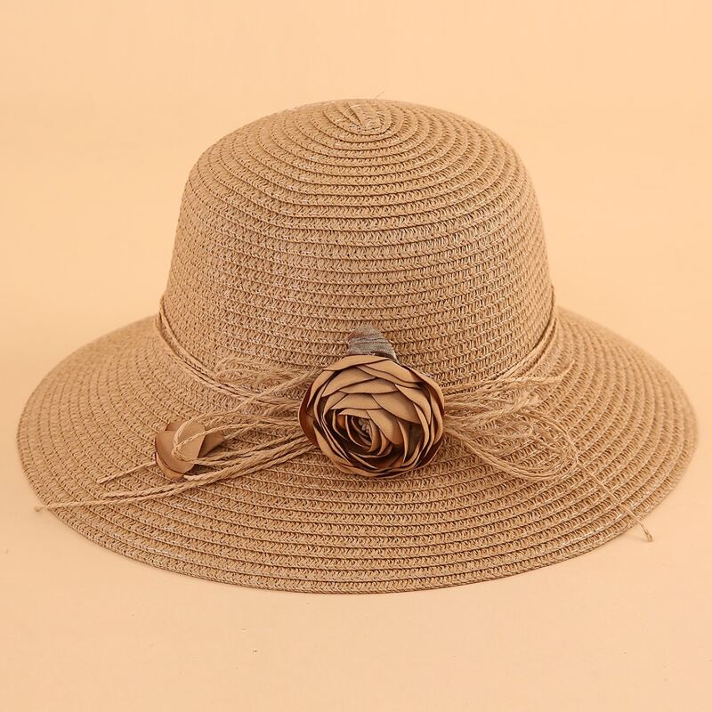 

Floral Straw Hat, Khaki