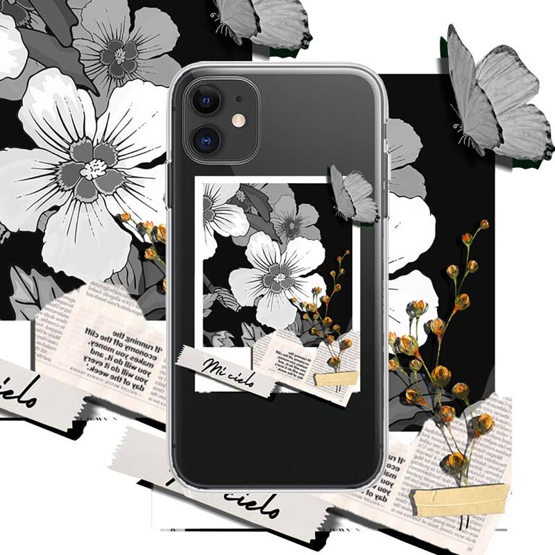 

Floral Phone Case, Clear