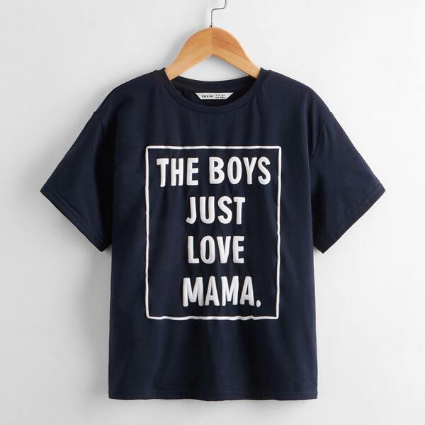 

Boys Slogan Graphic Tee, Navy blue