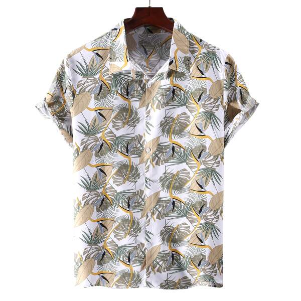 

Men Random Tropical Print Shirt, Multicolor