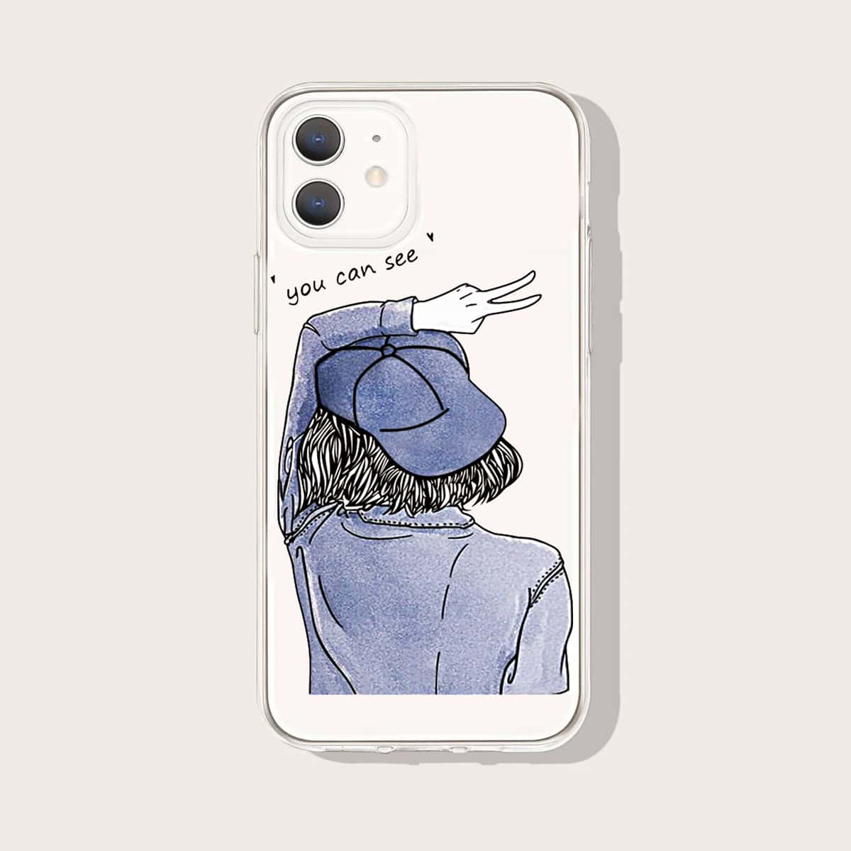 

Figure Graphic Phone Case, Clear