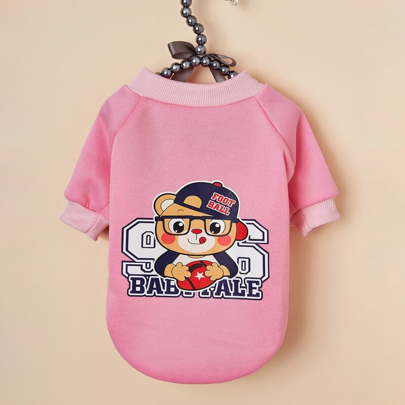 

Cartoon Bear Print Pet Sweatshirt, Pink