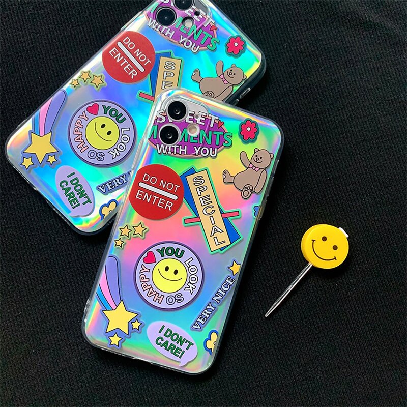 

Cartoon Holographic Phone Case, Multicolor