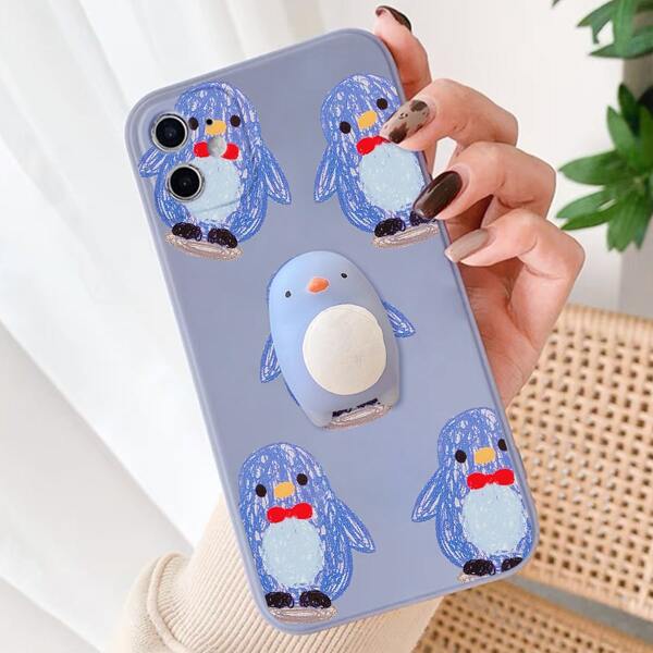 

3D Penguin Phone Case, Blue