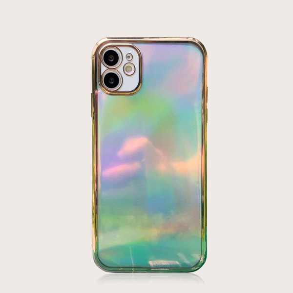 

Contrast Frame Laser Phone Case, Gold
