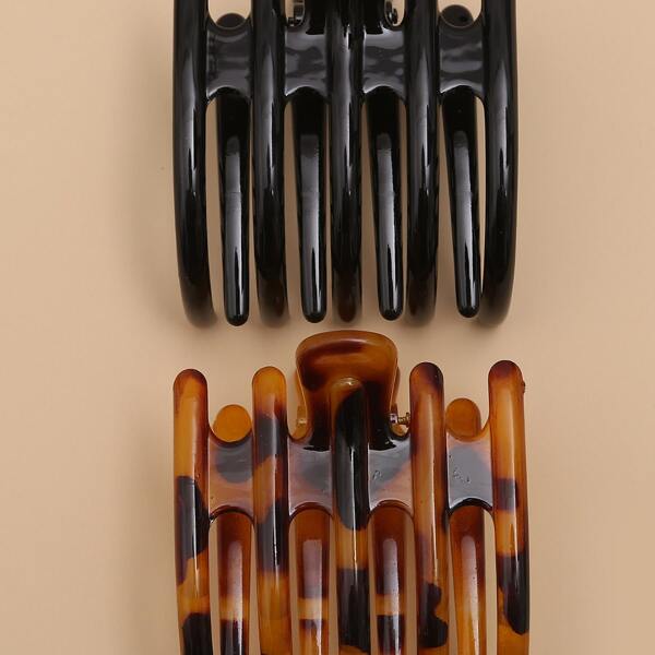 

2pcs Acrylic Hair Claw, Multicolor