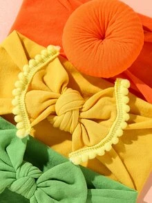 3入組嬰兒蝴蝶結裝飾髮帶 - 彩色 - 查看 4