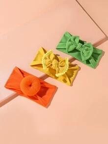 3入組嬰兒蝴蝶結裝飾髮帶 - 彩色 - 查看 5