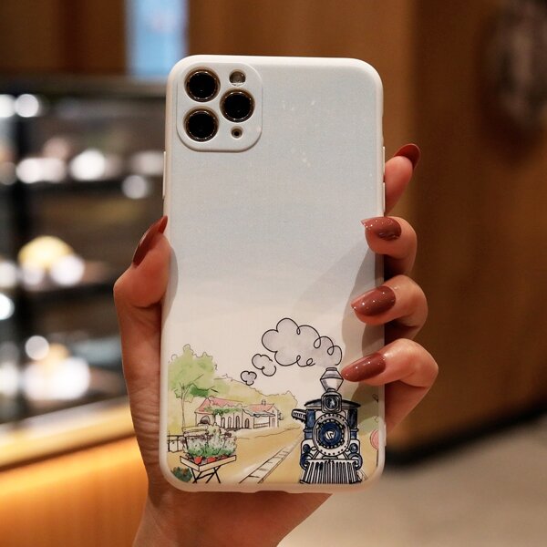 

Train Painted Phone Case, Multicolor