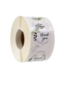 Thank You Stickers Roll, 500 Labels Per Roll, Single Roll - 500 Stickers - View 1