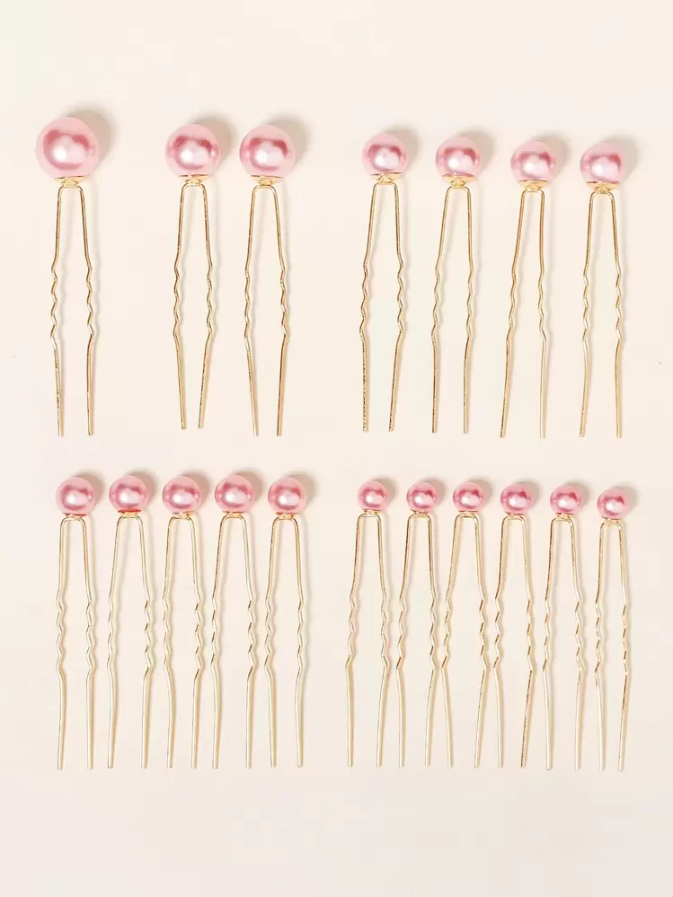18個のフェイクパールの装飾ヘアピン | SHEIN JAPAN