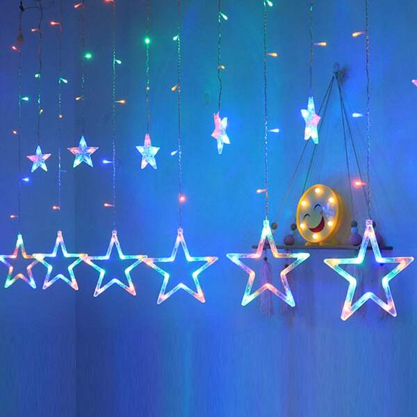 

126pcs Star Design Bulb String Light, Multicolor