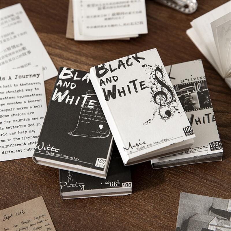 

1pc Random Mini Notebook, Black and white