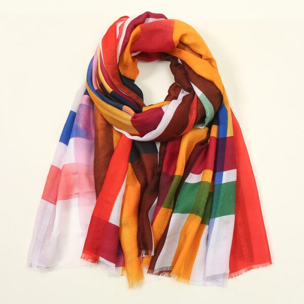 

Colorblock Plaid Scarf, Multicolor